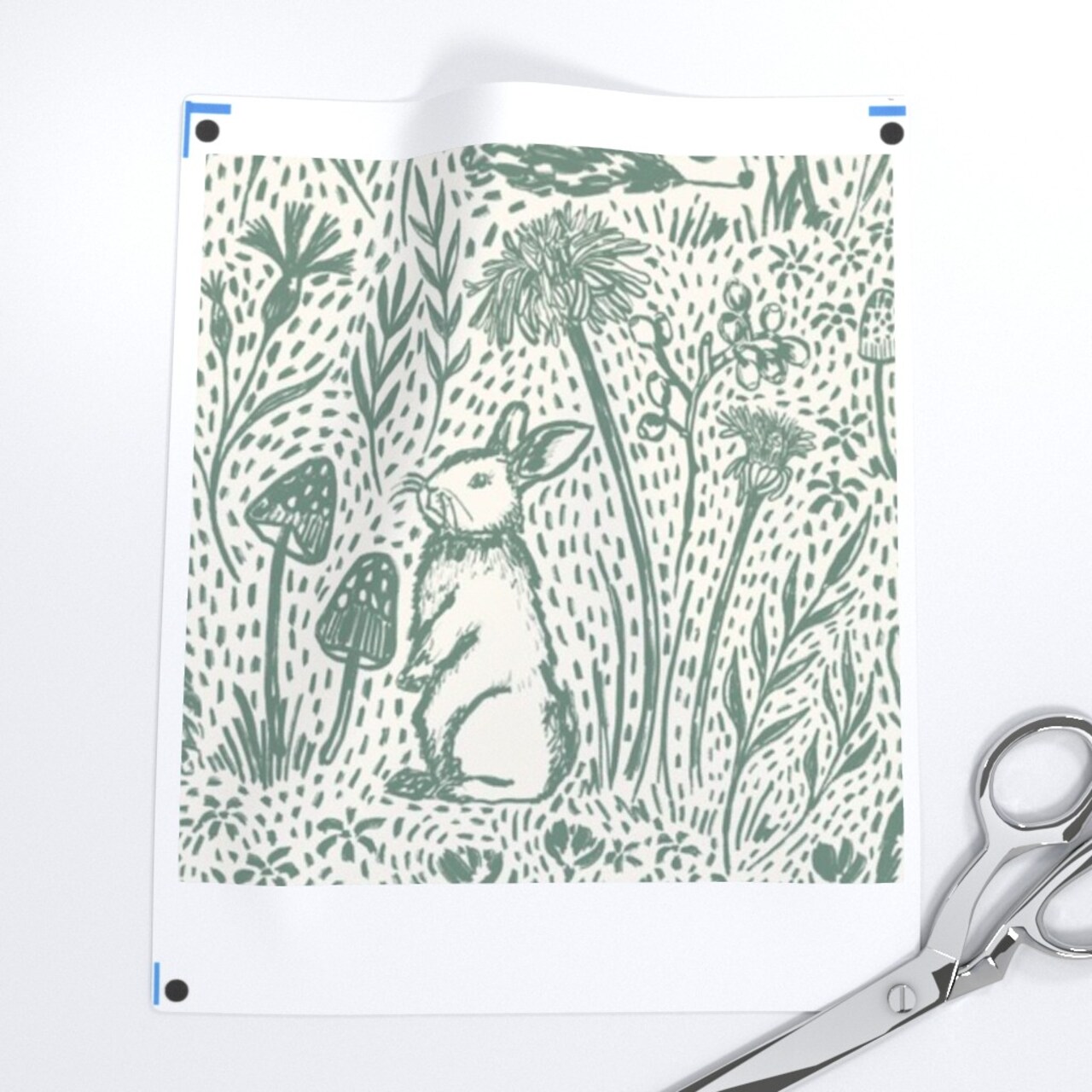 Woodland Creatures Hedgehog Fox Mushrooms Wildflowers Rustic Woodlands Boho Animals Custom Printed Fabric by Spoonflower Various Fabrics by the Yard or Fat Quarter